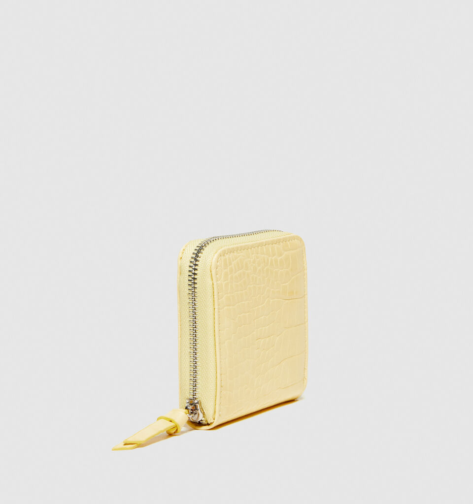 Medium crocodile print wallet - null - Yellow | Sisley image number 4